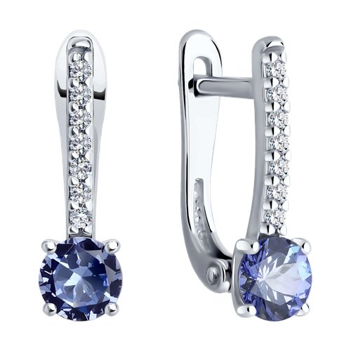 Кольцо из серебра с ситаллом и фианитами