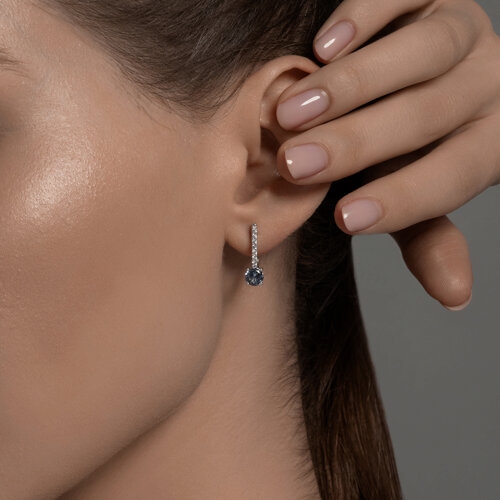 Кольцо из серебра с ситаллом и фианитами