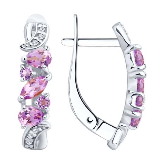 Серьги из серебра с миксом камней