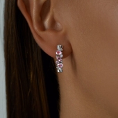 Серьги из серебра с аметистами и фианитами