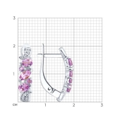 Серьги из серебра с аметистами и фианитами