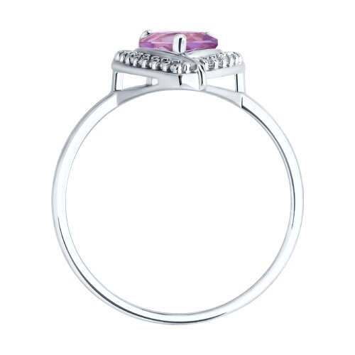 Серьги из серебра с аметистами и фианитами