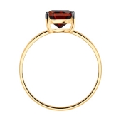 Кольцо из серебра с позолотой и гранатом