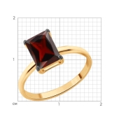 Кольцо из серебра с позолотой и гранатом