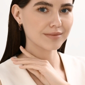 Серьги из серебра с позолотой и гранатами