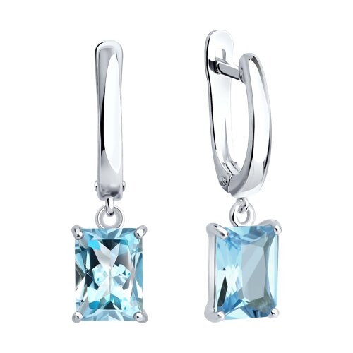 Серьги из серебра с фианитами