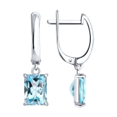 Серьги из серебра с топазами