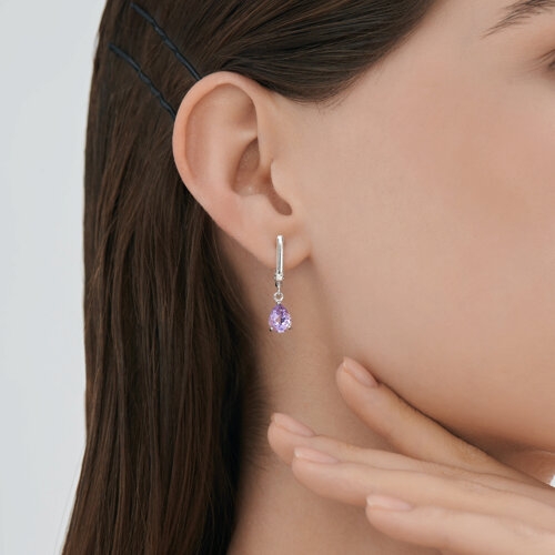 Подвеска из серебра с аметистом