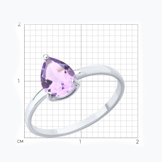 Кольцо из серебра с аметистом