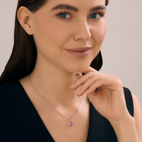 Подвеска из серебра с фианитами