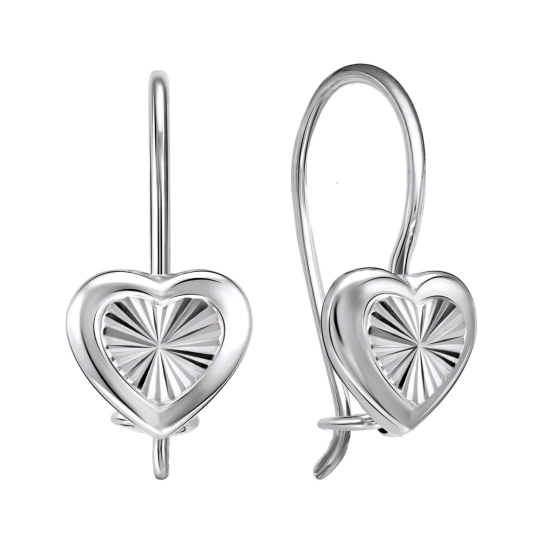 Серьги из серебра с эмалью и фианитами