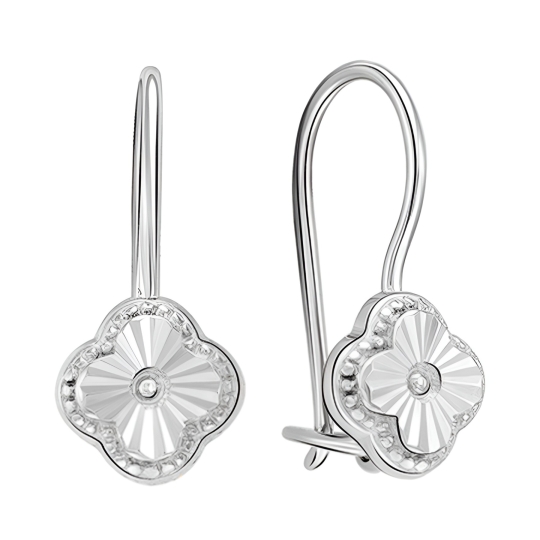 Серьги из серебра с топазами London и фианитами