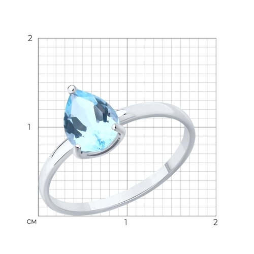 Кольцо из серебра с топазом 