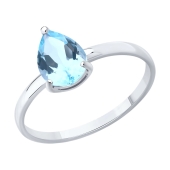 Кольцо из серебра с топазом 