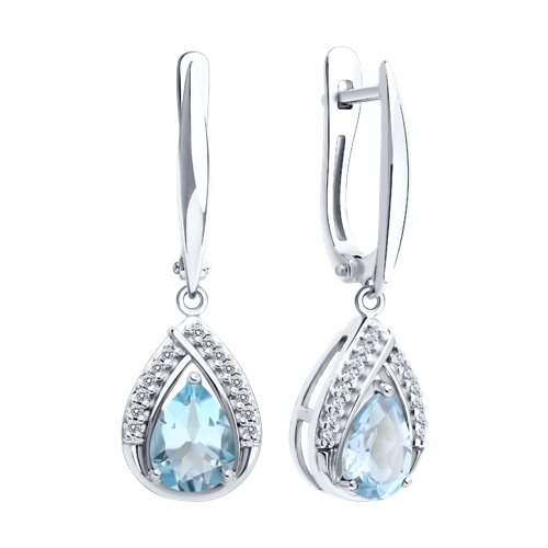 Серьги из серебра с позолотой и гранатами