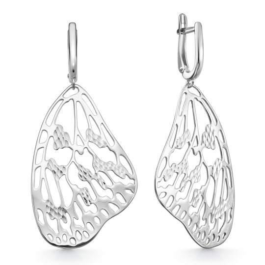 Серьги из серебра с топазами и фианитами