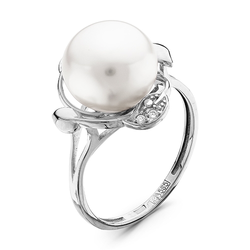 Кольцо из серебра с гранатами и фианитами