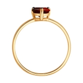 Кольцо из серебра с позолотой и гранатом