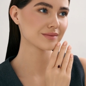 Кольцо из серебра с позолотой и гранатом