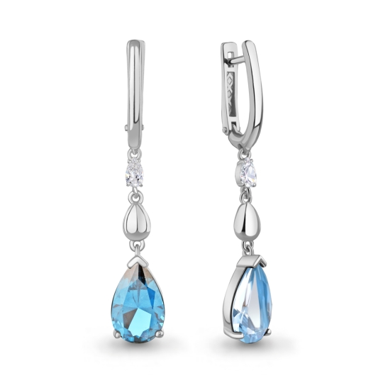 Серьги из серебра с горным хрусталем