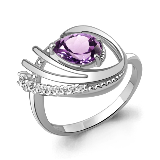 Кольцо из серебра с позолотой и шпинелью