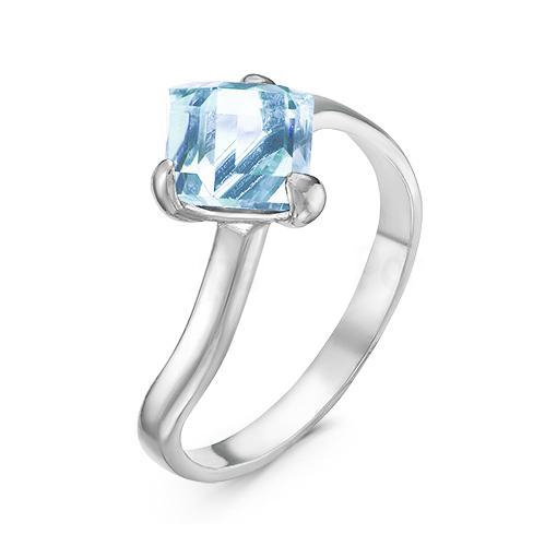 Кольцо из серебра с гранатом и фианитами