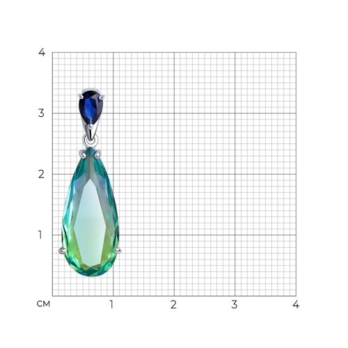 Подвеска из серебра с топазом и фианитом