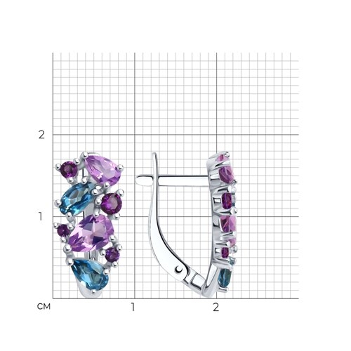 Серьги-трансформеры из серебра с позолотой 