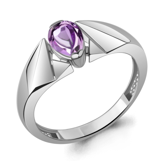 Кольцо из серебра с черными ювелирными кристаллами