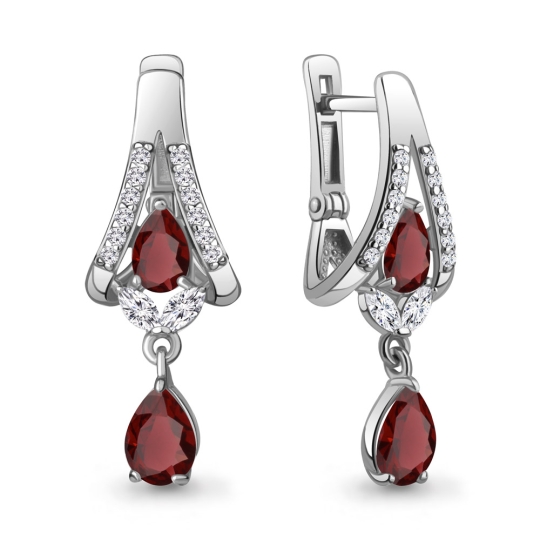 Серьги из серебра с миксом камней