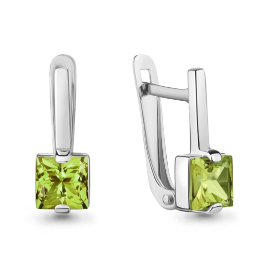 Серьги из серебра с фианитами