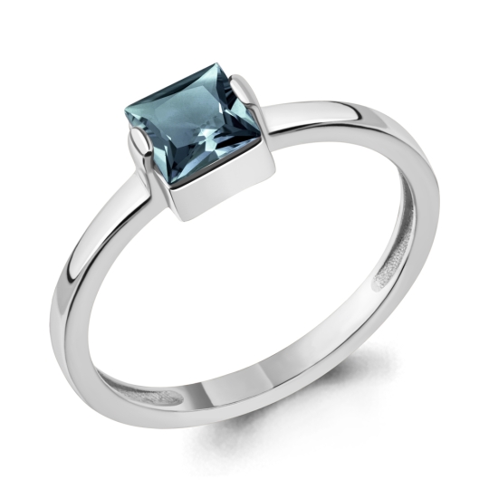 Кольцо из серебра с цитрином и фианитами