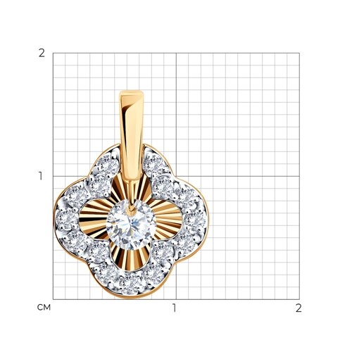 Подвеска-буква из золота с фианитами «Л»