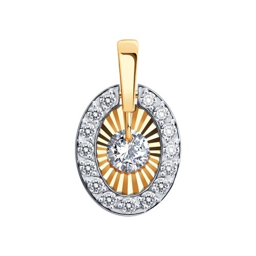 Подвеска из золота с фианитами "Знак зодиака Рыбы"