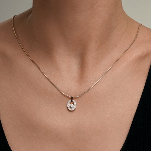 Подвеска из золота с фианитами "Знак зодиака Рыбы"