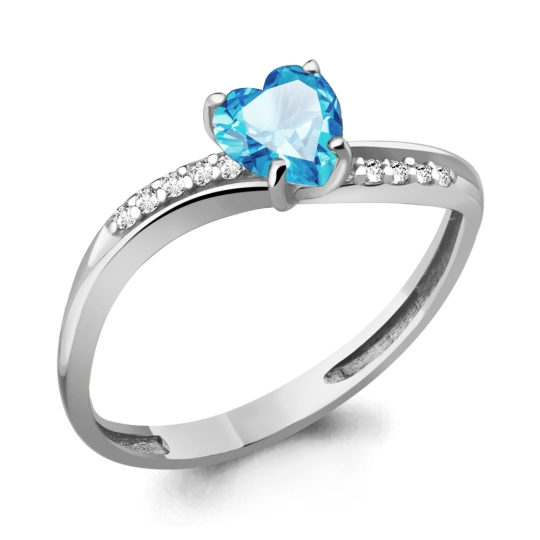 Серьги из серебра с топазами Swiss и фианитами