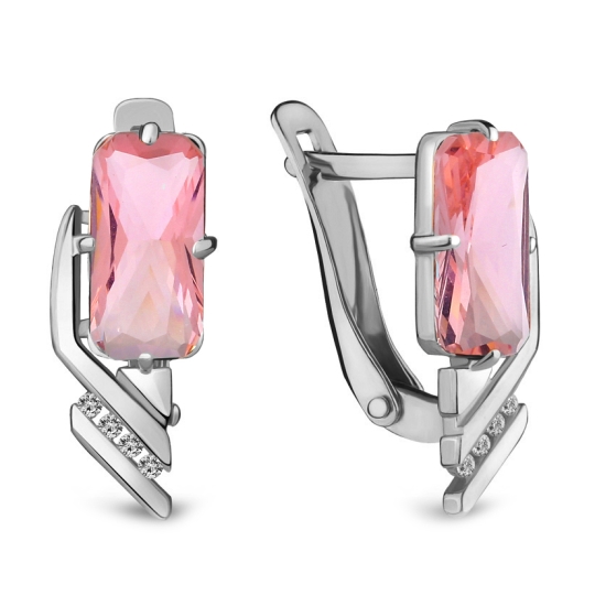 Кольцо из серебра с ювелирным кристаллом и фианитами