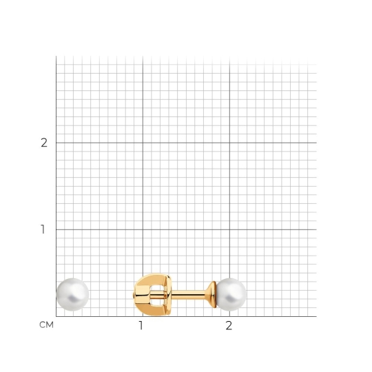 Серьги из серебра с позолотой и жемчугом