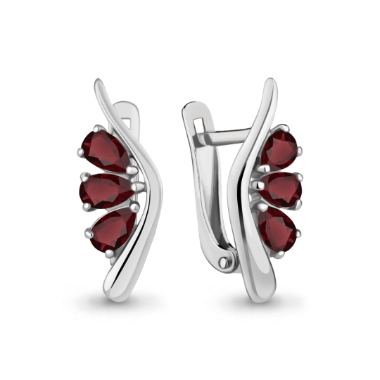 Серьги из серебра с хризолитами