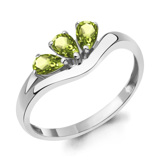 Серьги из серебра с хризолитами