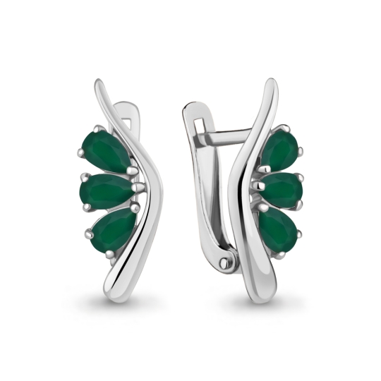 Серьги из серебра с хризолитами