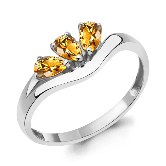 Кольцо из серебра с топазами