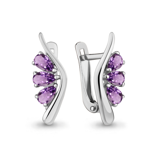 Серьги из серебра с хризолитами