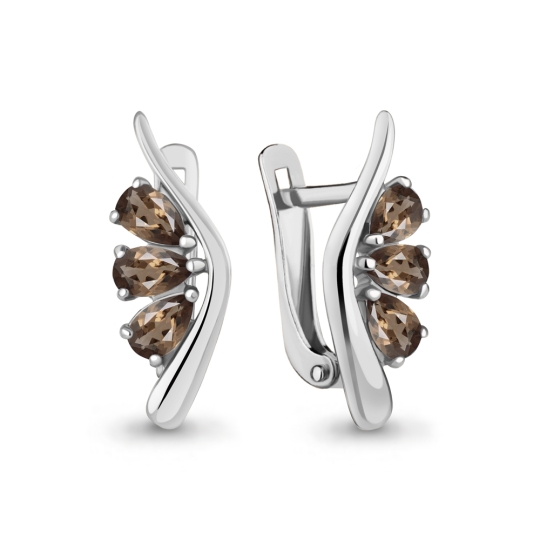 Серьги из серебра с хризолитами