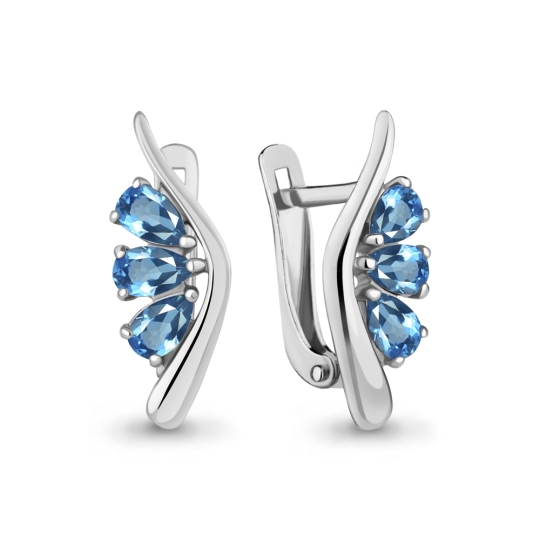 Серьги из серебра с хризолитами