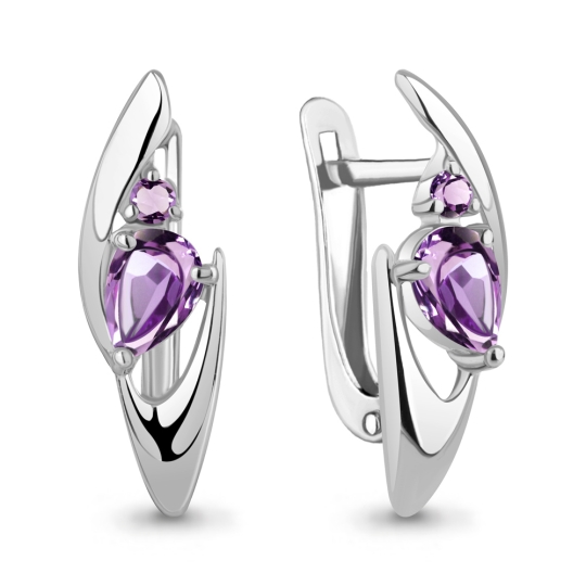 Кольцо из серебра с аметистами