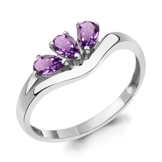 Кольцо из серебра с топазами