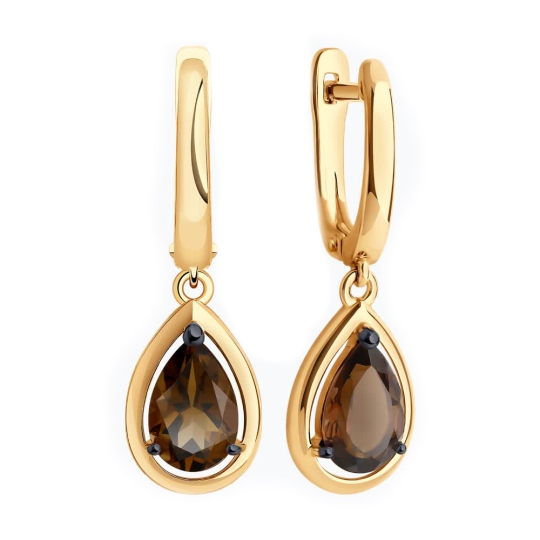 Кольцо из серебра с позолотой и раухтопазом 