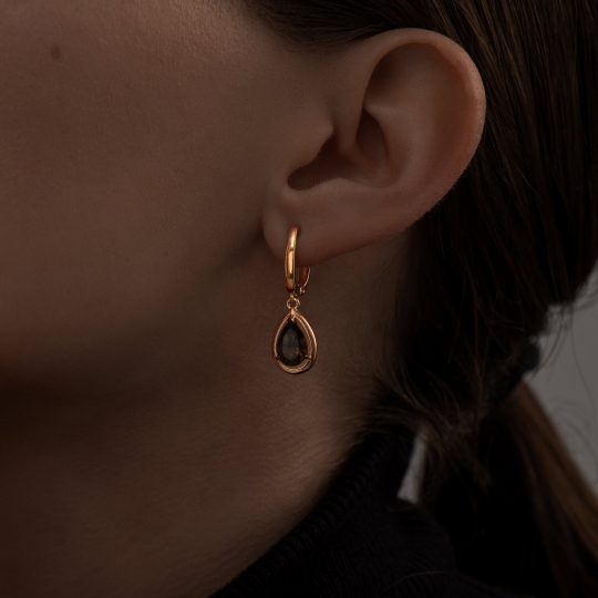 Кольцо из серебра с позолотой и раухтопазом 