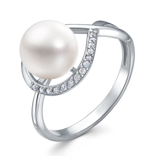 Кольцо из серебра с топазом и фианитами